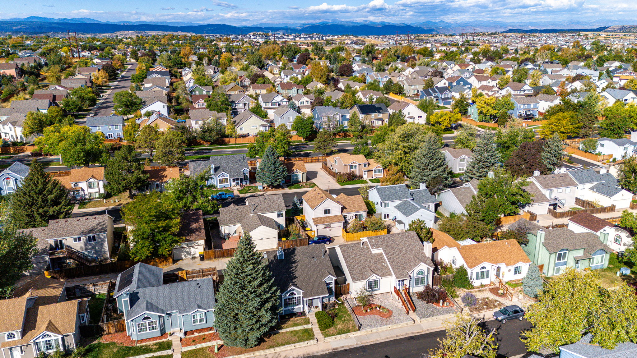 You can see the Bedford home in the middle of this picture. Easy access to I-25 allows for an easy commute to Denver, Parker and Colorado Springs.