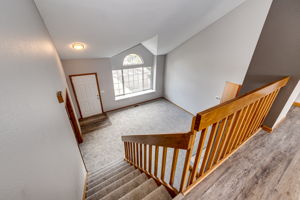 View of the living room from the kitchen area