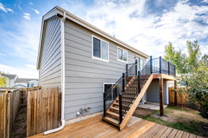 Backyard patio area and a brand new deck!