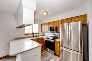 Spacious kitchen with all new stainless steel appliances