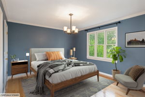 Main floor Master Suite with walk in closet.