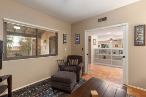 Den with pocket doors