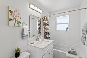 A fully updated main-floor bath with clean lines, fresh finishes, and a bright, timeless feel.