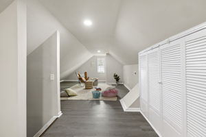 Recessed can lighting, new Anderson windows, & LVP flooring in the 2nd floor loft space.
