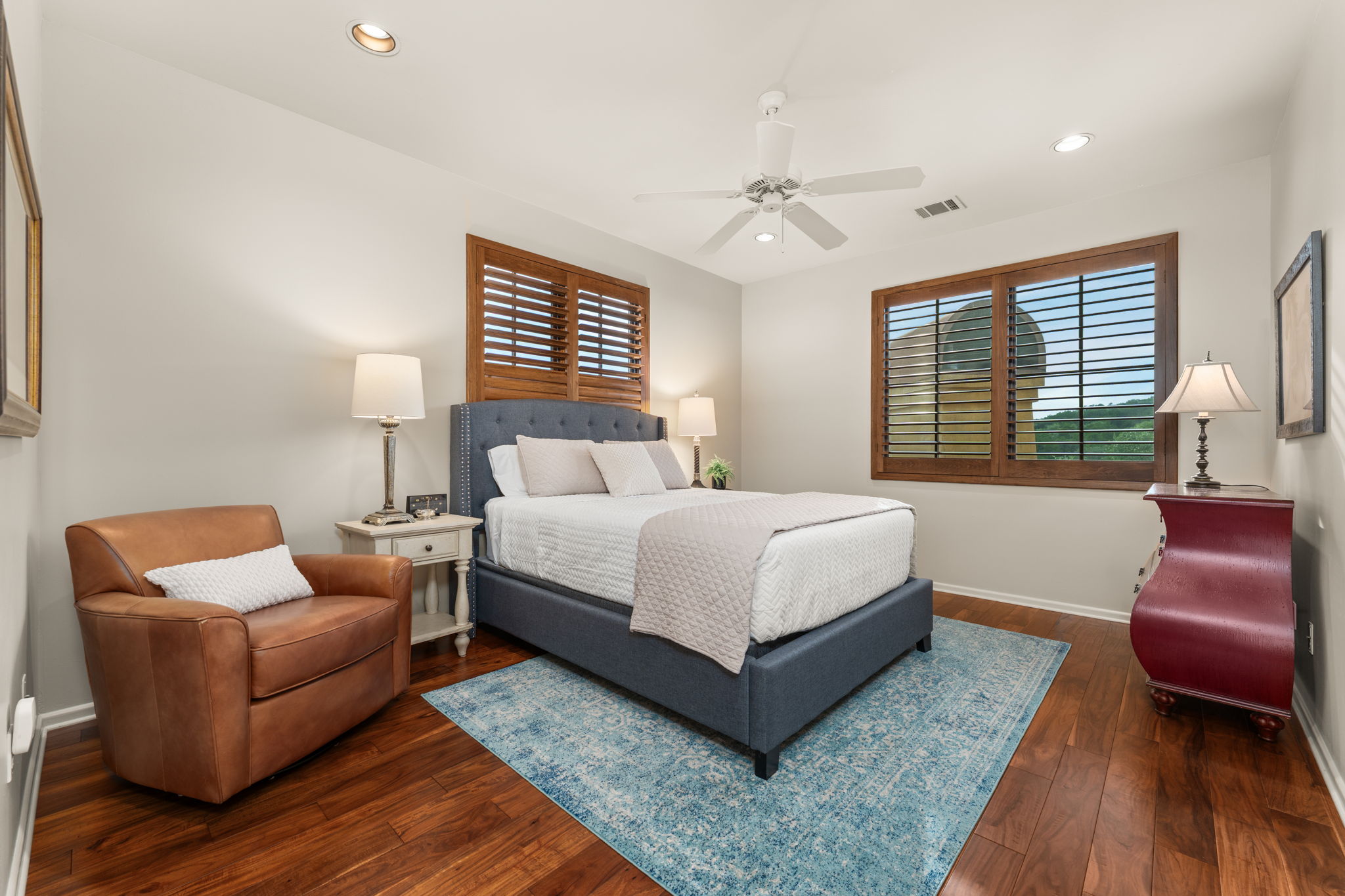 Upstairs extra bedroom 2, with shared dual vanity bathroom.