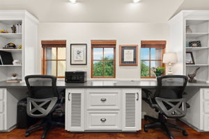 Take it all in from the 'press box' built in desks overlooking the lush courtyard.