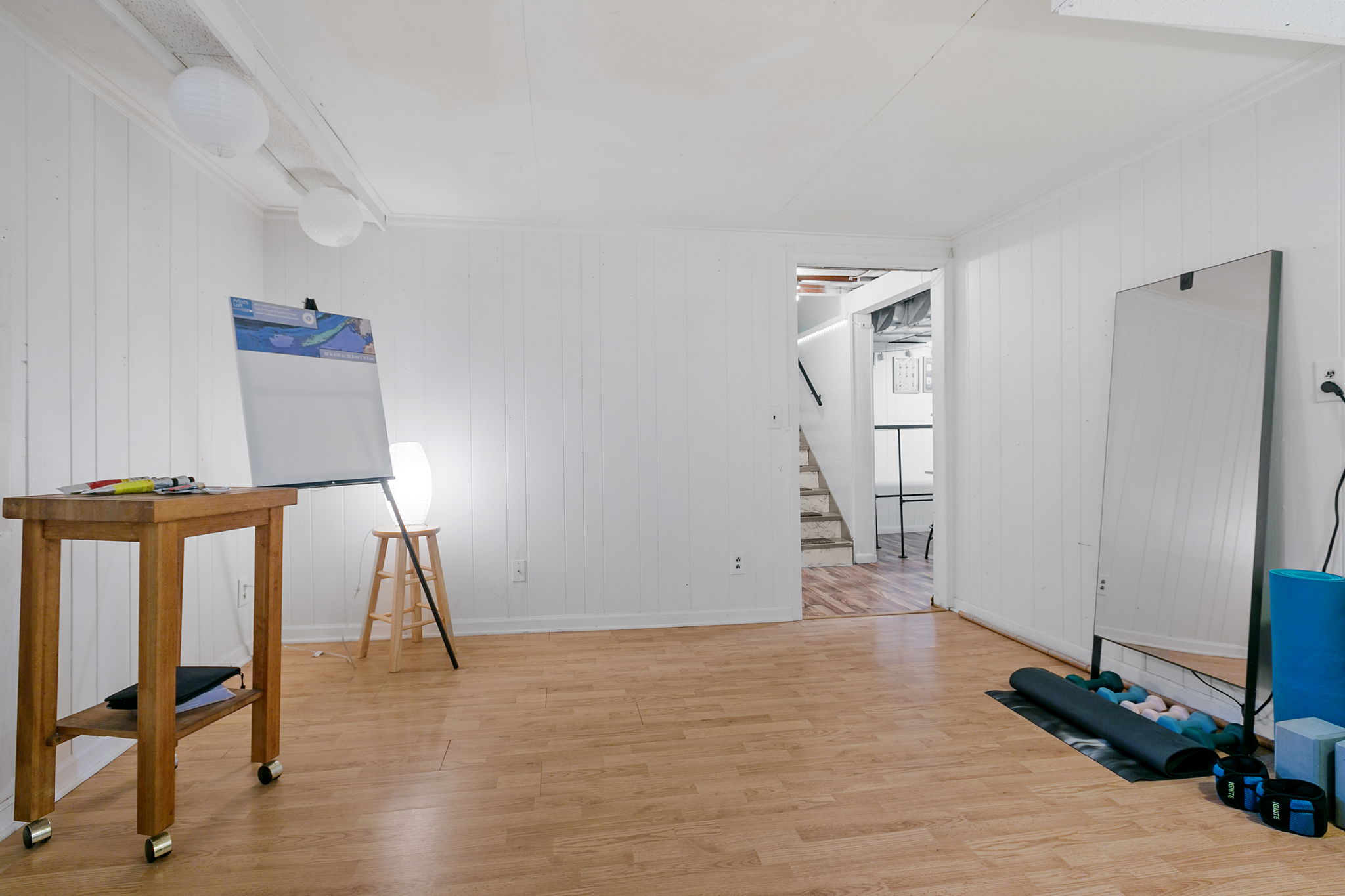 In the basement flex room at 5549 27th Avenue S, minor finishing work and an egress window would quickly achieve a legal 4th bedroom.