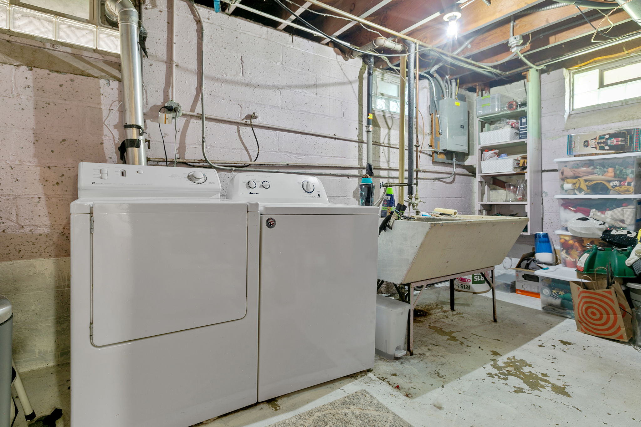 Alongside the adjacent finishing potential in the basement at 5549 27th Avenue S, the unfinished laundry + mechanical room is expansive and perfect for additional storage.
