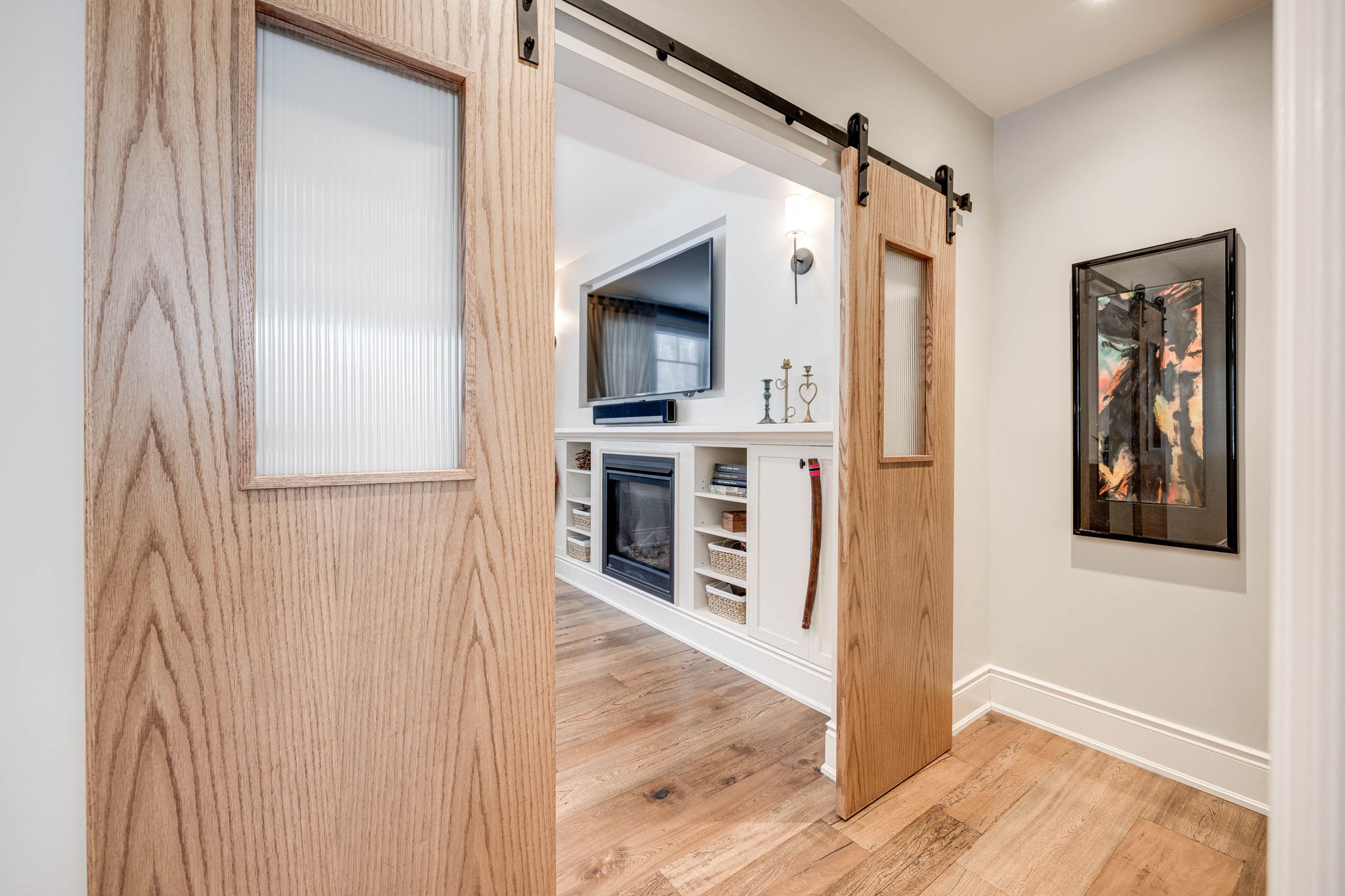 Office With Double Barn Doors