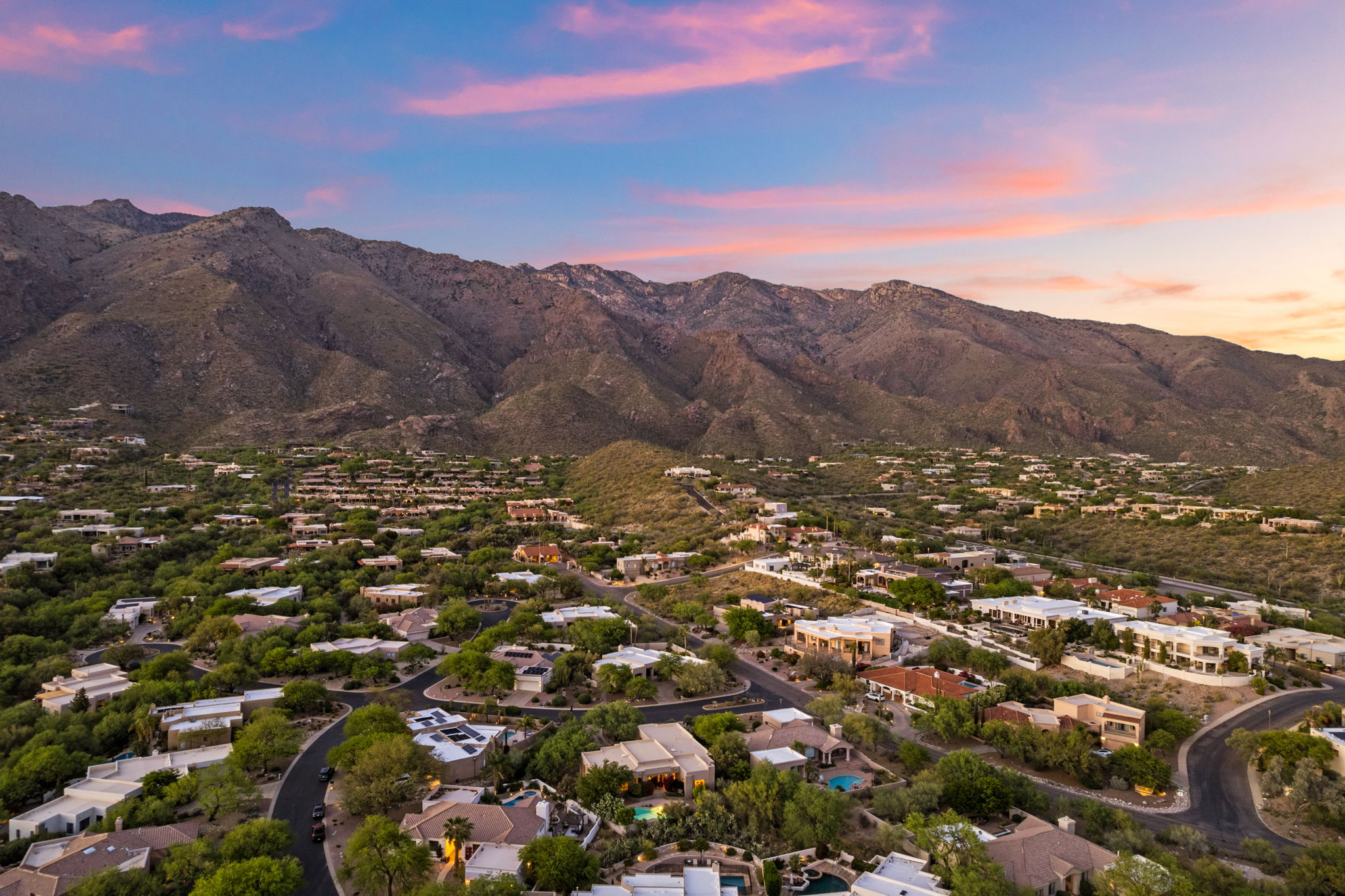 Neighborhood in the foothills of the Catalina Mountains