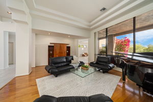 Gleaming hardwood floors in the living room