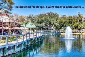 ... and its picturesque village of shops and restaurants.