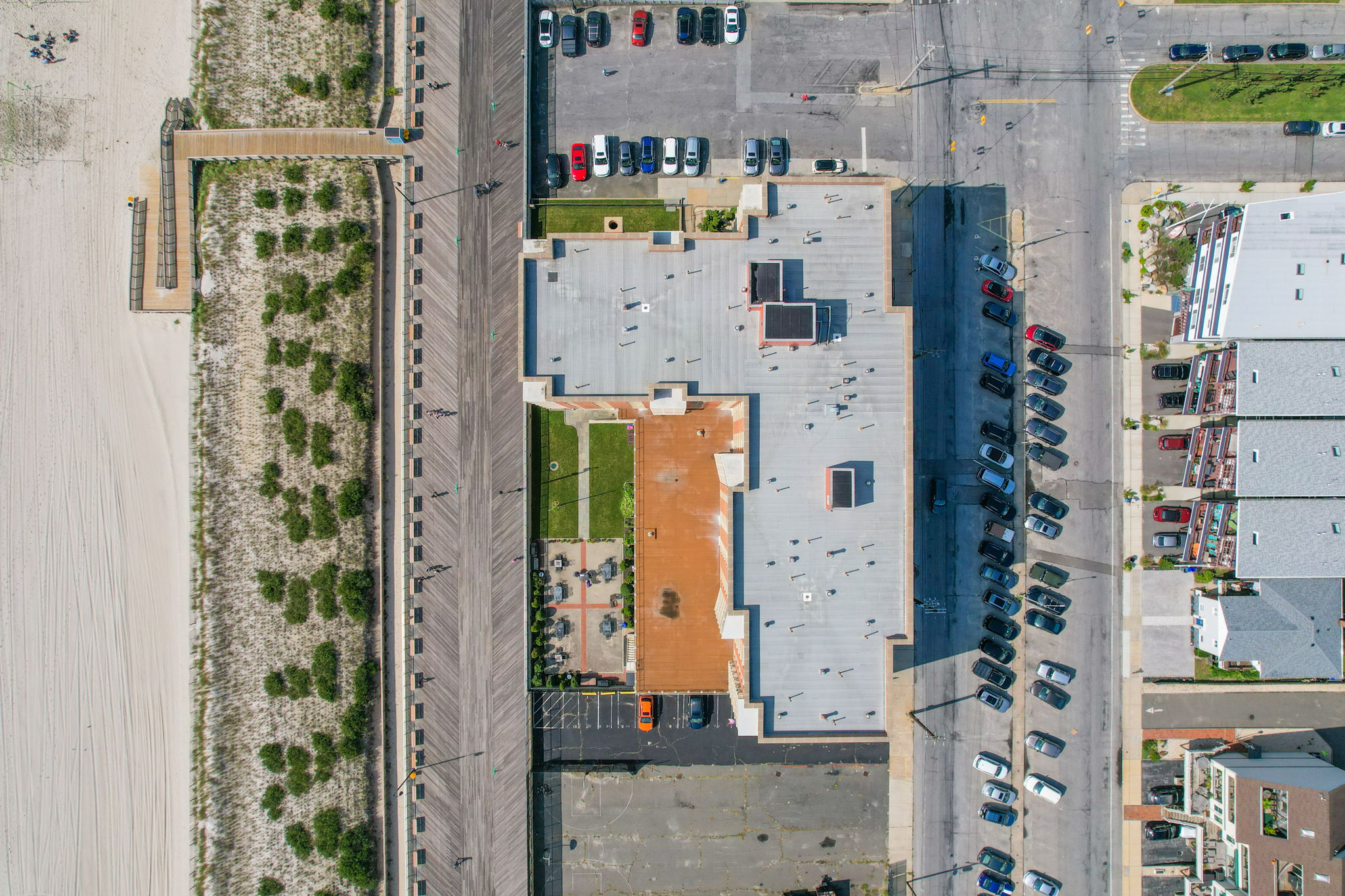 Arial view with boardwalk