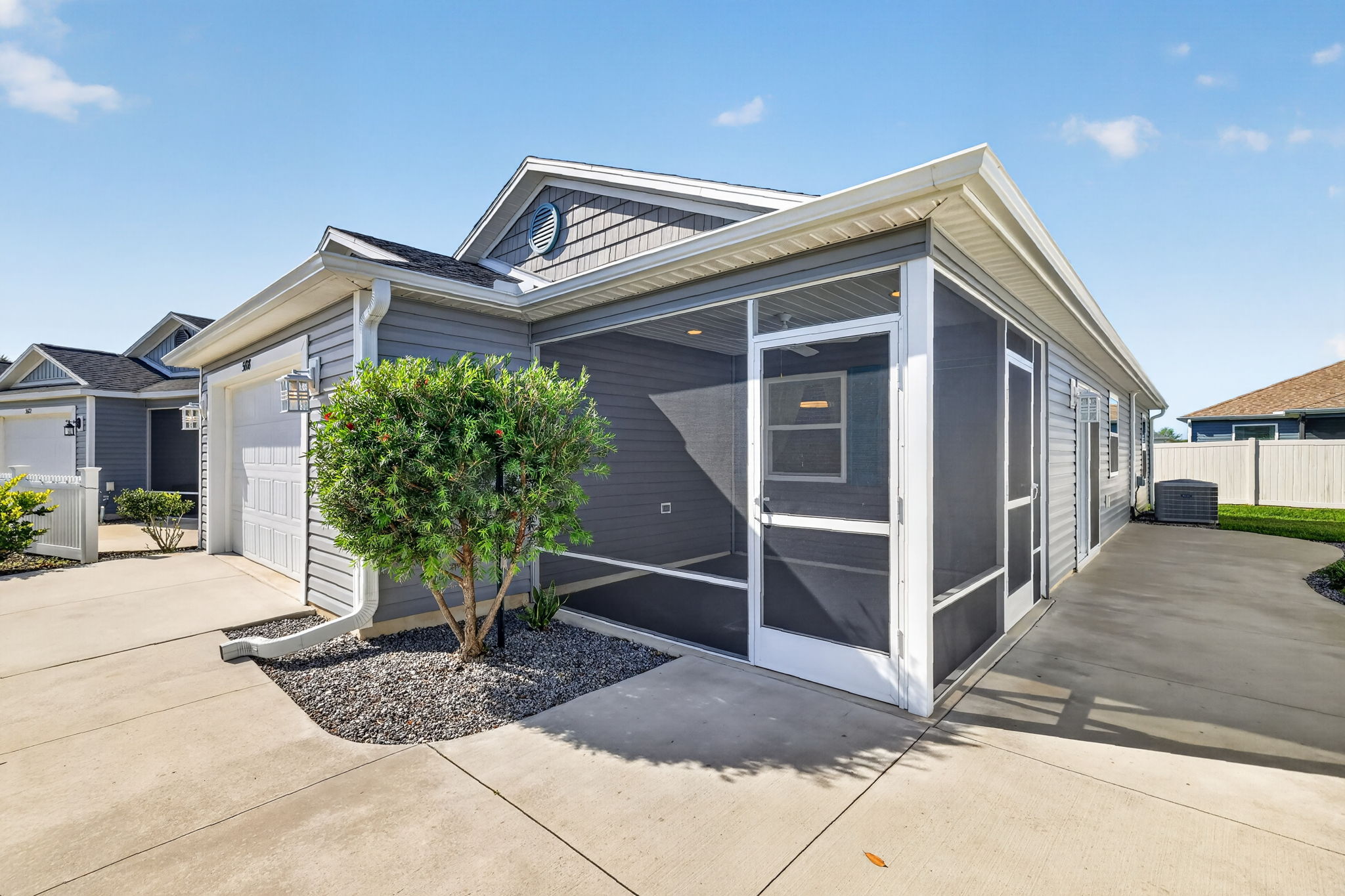 Front Elevation with Lanai and Front and Side Patios