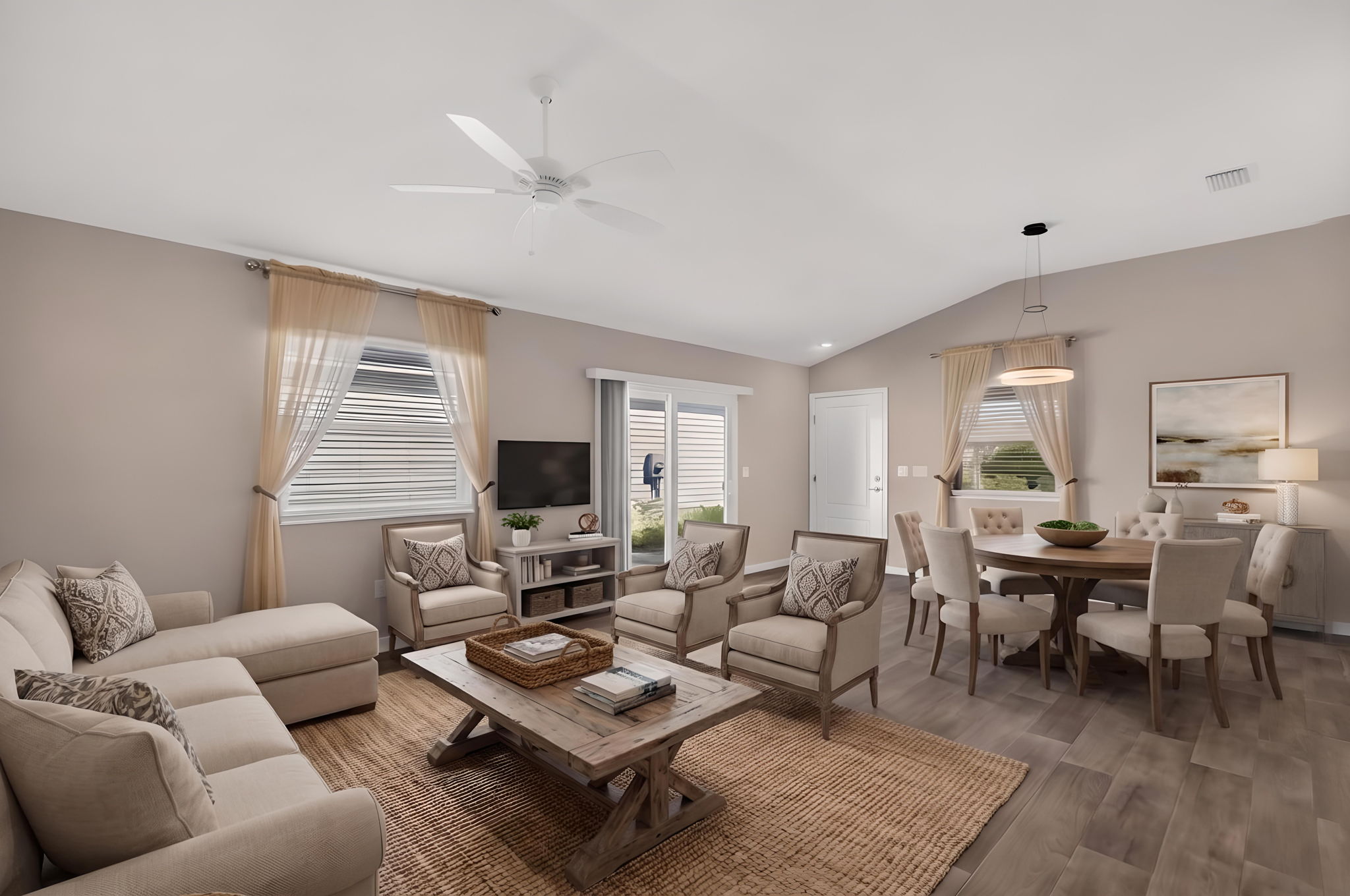 Living and Dining Rooms-Virtualy Staged