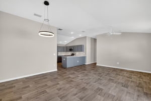 Kitchen, Living, and Dining Rooms