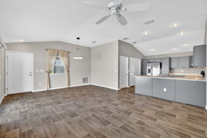 Kitchen, Living, and Dining Rooms