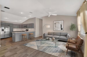 Kitchen and Living Room-Virtually Staged