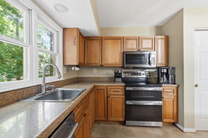 Kitchen is spacious with plenty of room to craft that perfect home cooked meal.