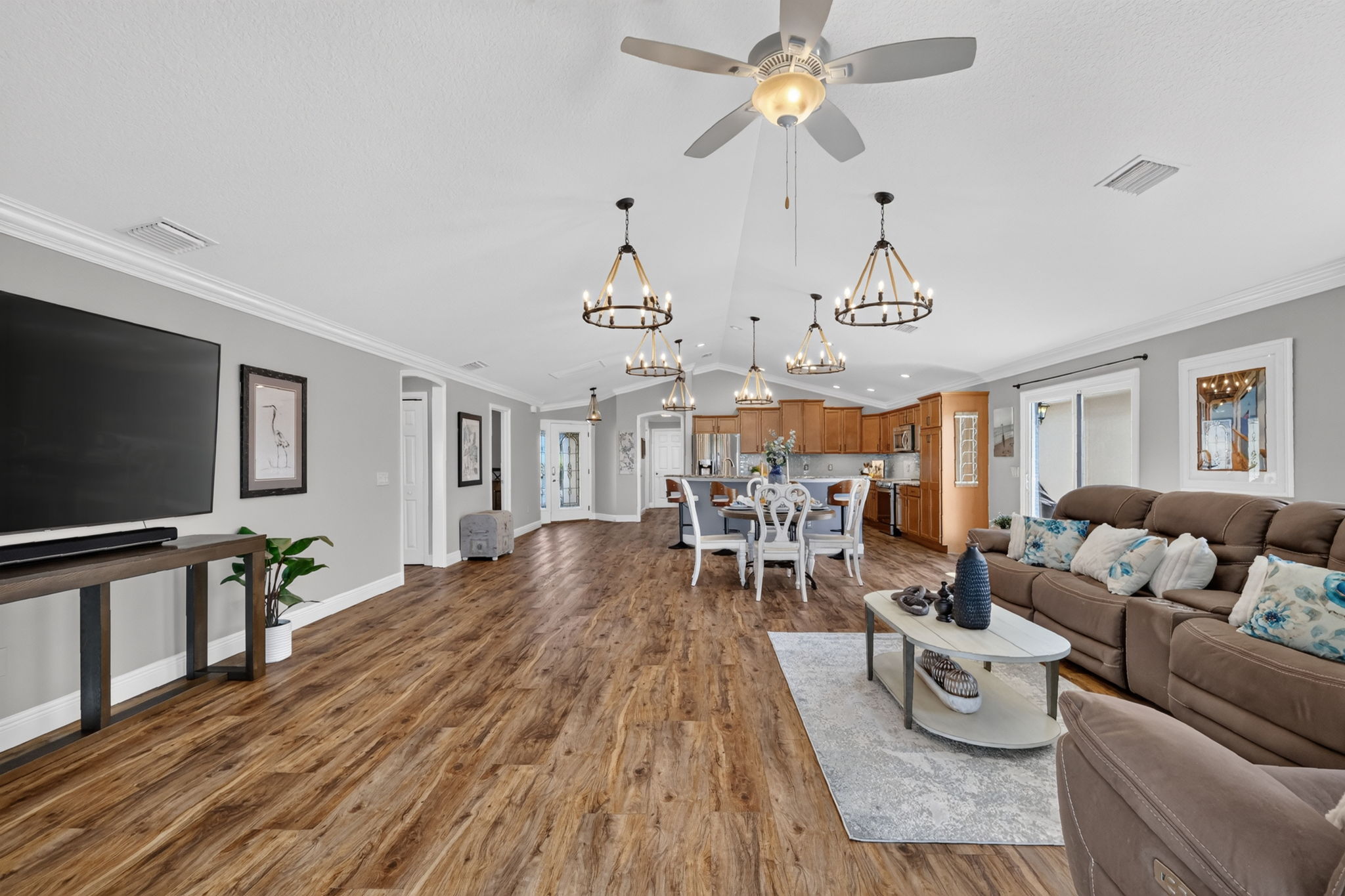 Living, Dining, and Kitchen