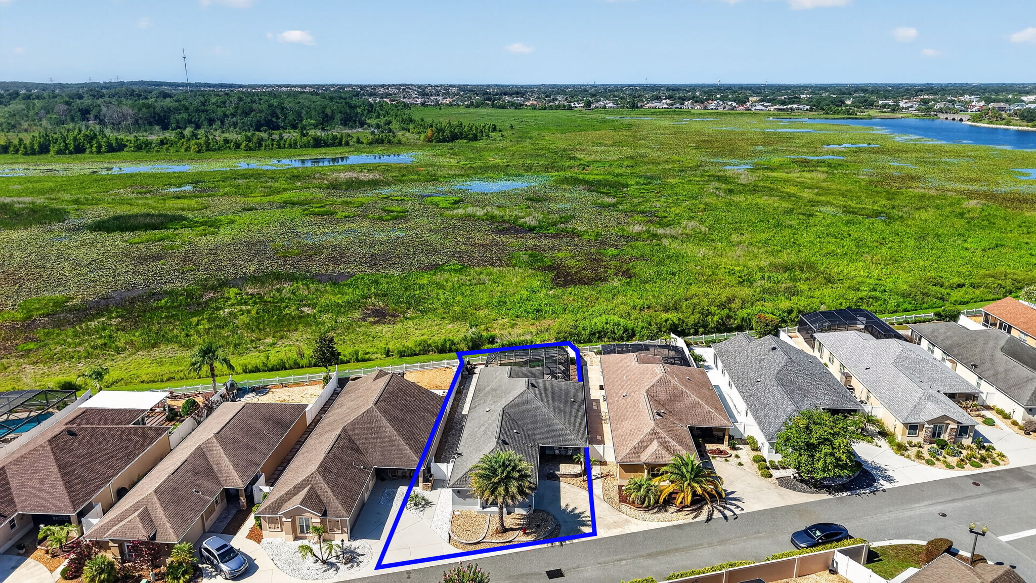 Aerial Front Elevation with Property Lines and WATER FRONT VIEWS!