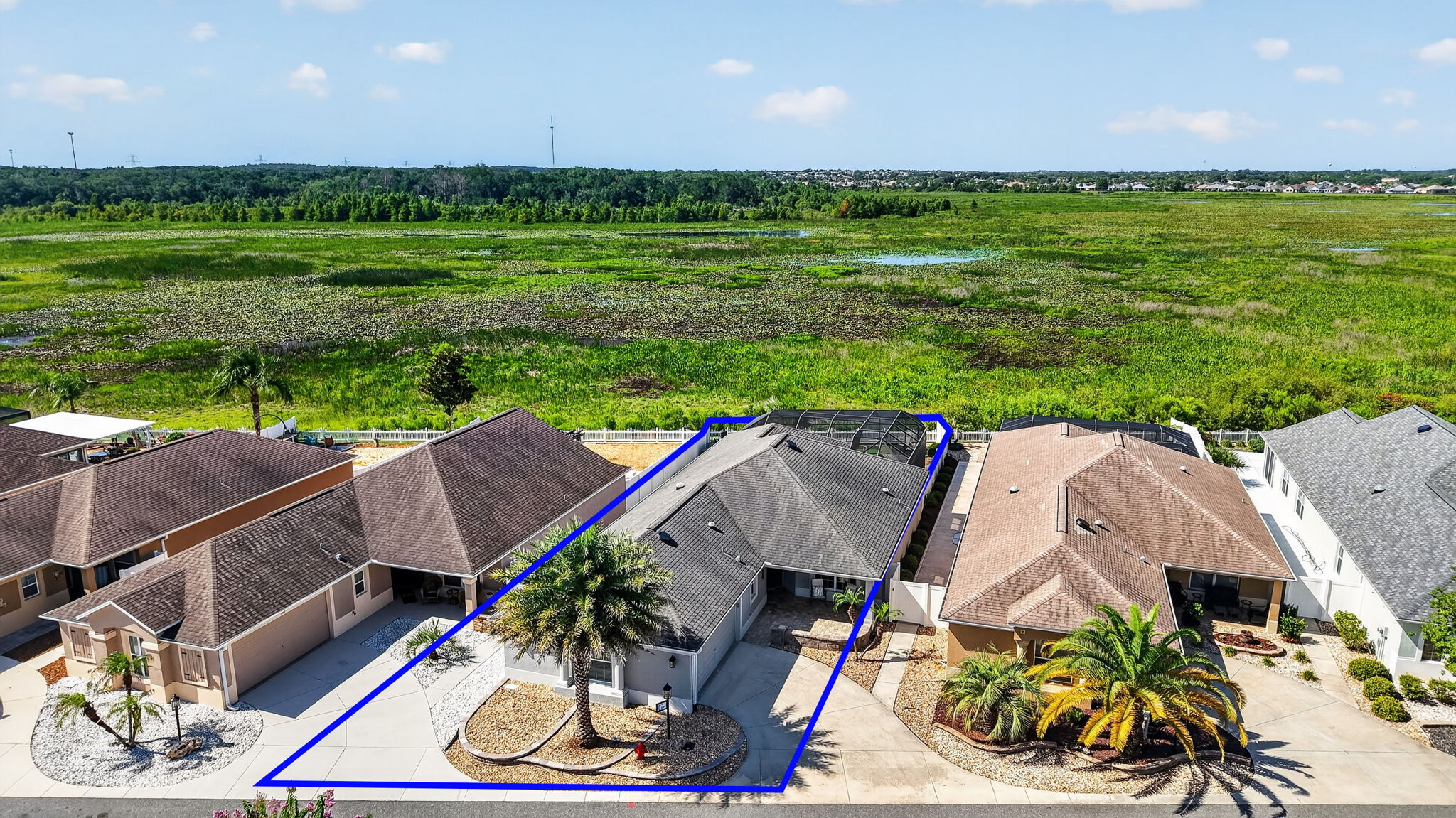 Aerial Front Elevation with Property Lines and WATER FRONT VIEWS!