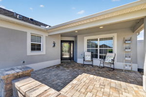 Front Paver Patio and Porch with Covered Entry