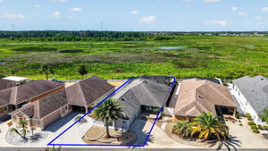 Aerial Front Elevation with Property Lines and WATER FRONT VIEWS!