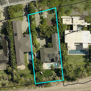 GIS aerial map of the XL lot and house