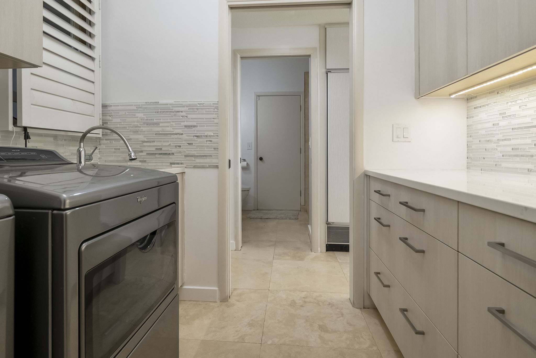 Laundry room, view from the pantry.
