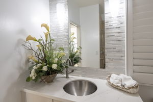 Downstairs bathroom, located behind kitchen