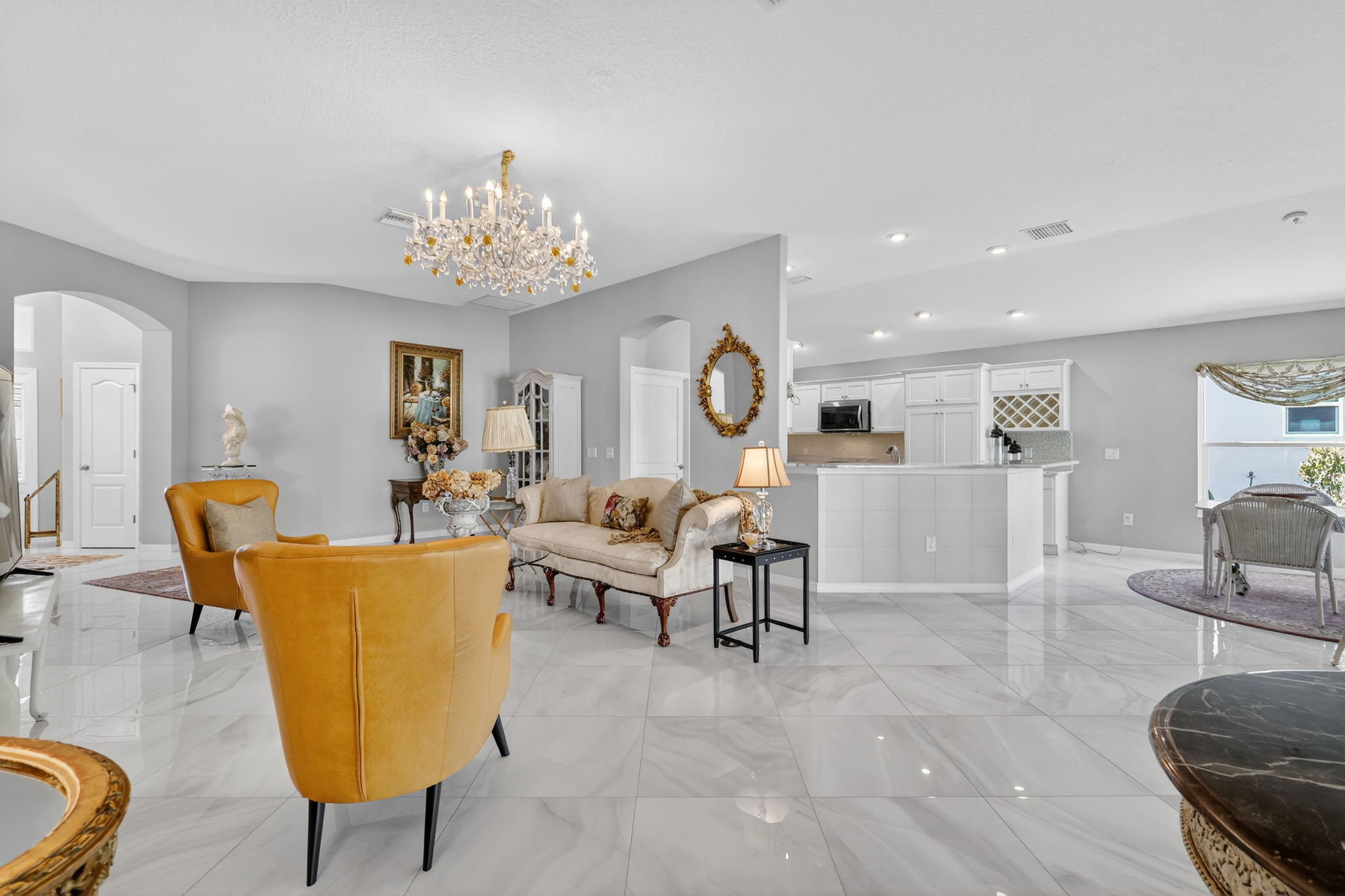 Living, Dining, and Kitchen