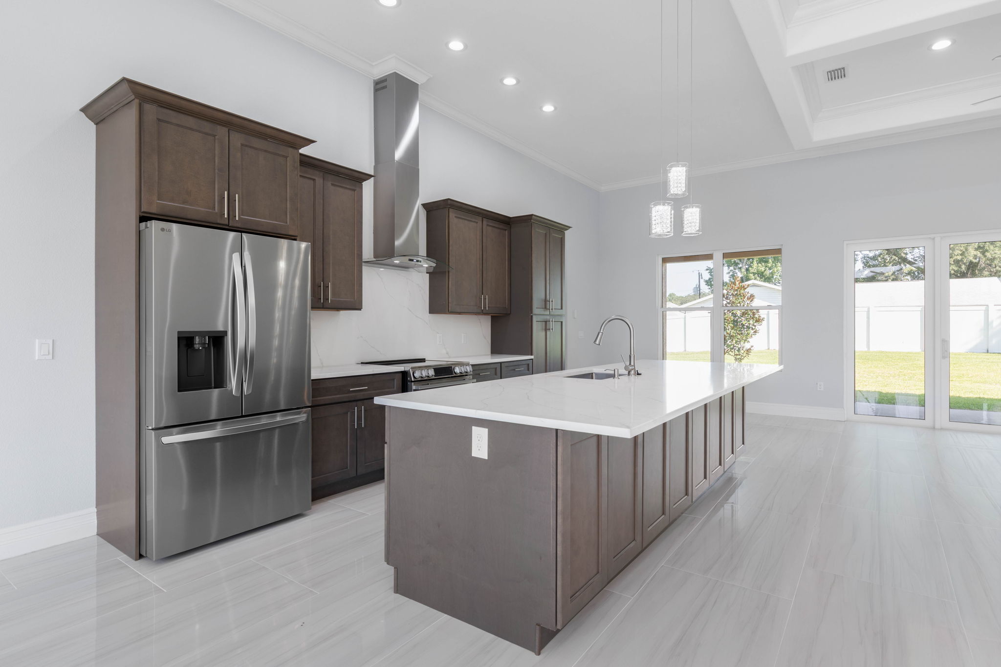 Large kitchen island with storage
