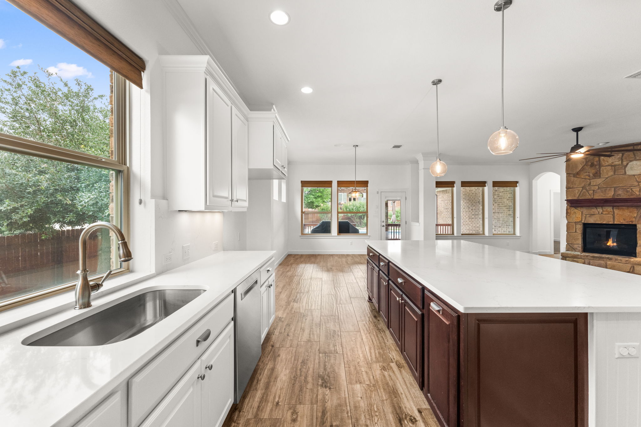 View from the kitchen facing the dining area.
