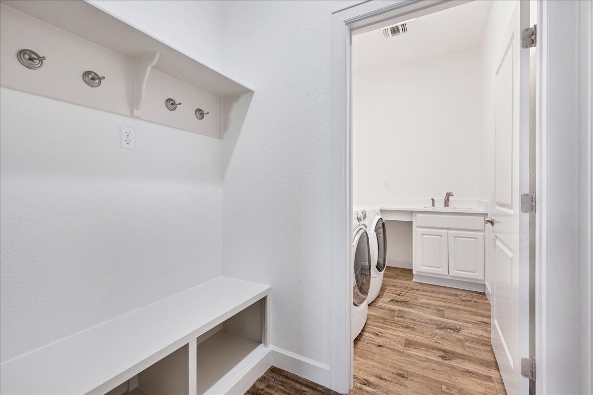 The mud room - the door from the garage is to the right.