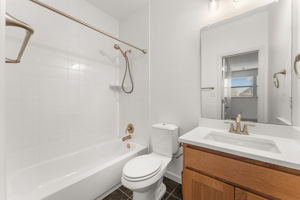 The upstairs guest bathroom.
