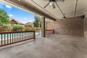 The covered back patio is HUGE!