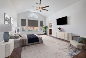 The primary suite is a true retreat.