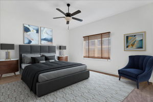 Guest bedroom with walk-in closet.
