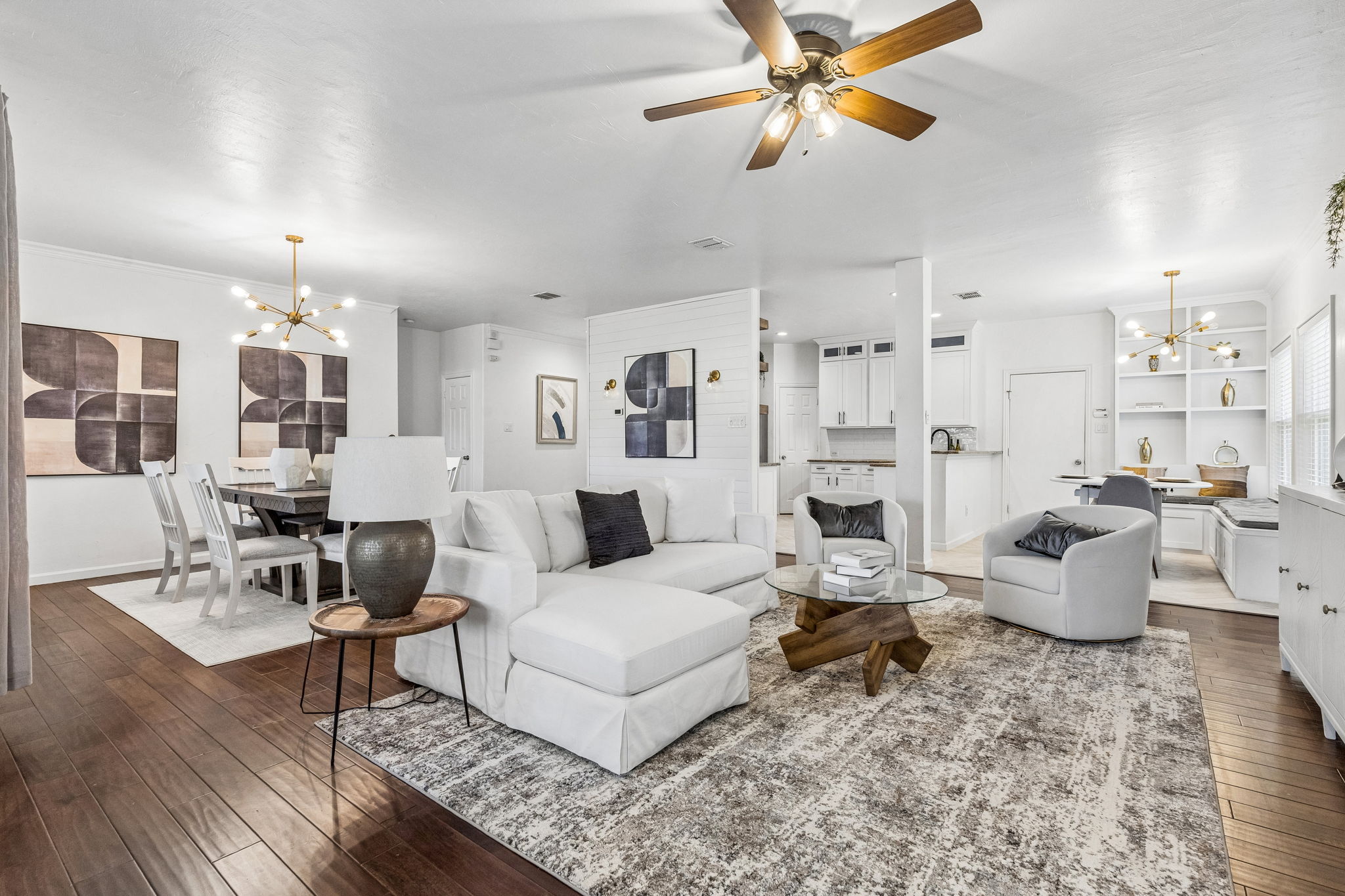 sensational living flooring flows through the gathering spaces