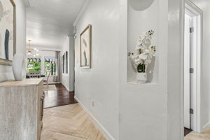 Herringbone plank entry flooring