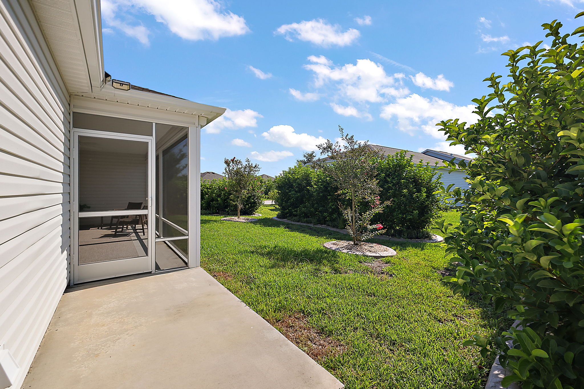 Rear Patio with Privacy Landscaping