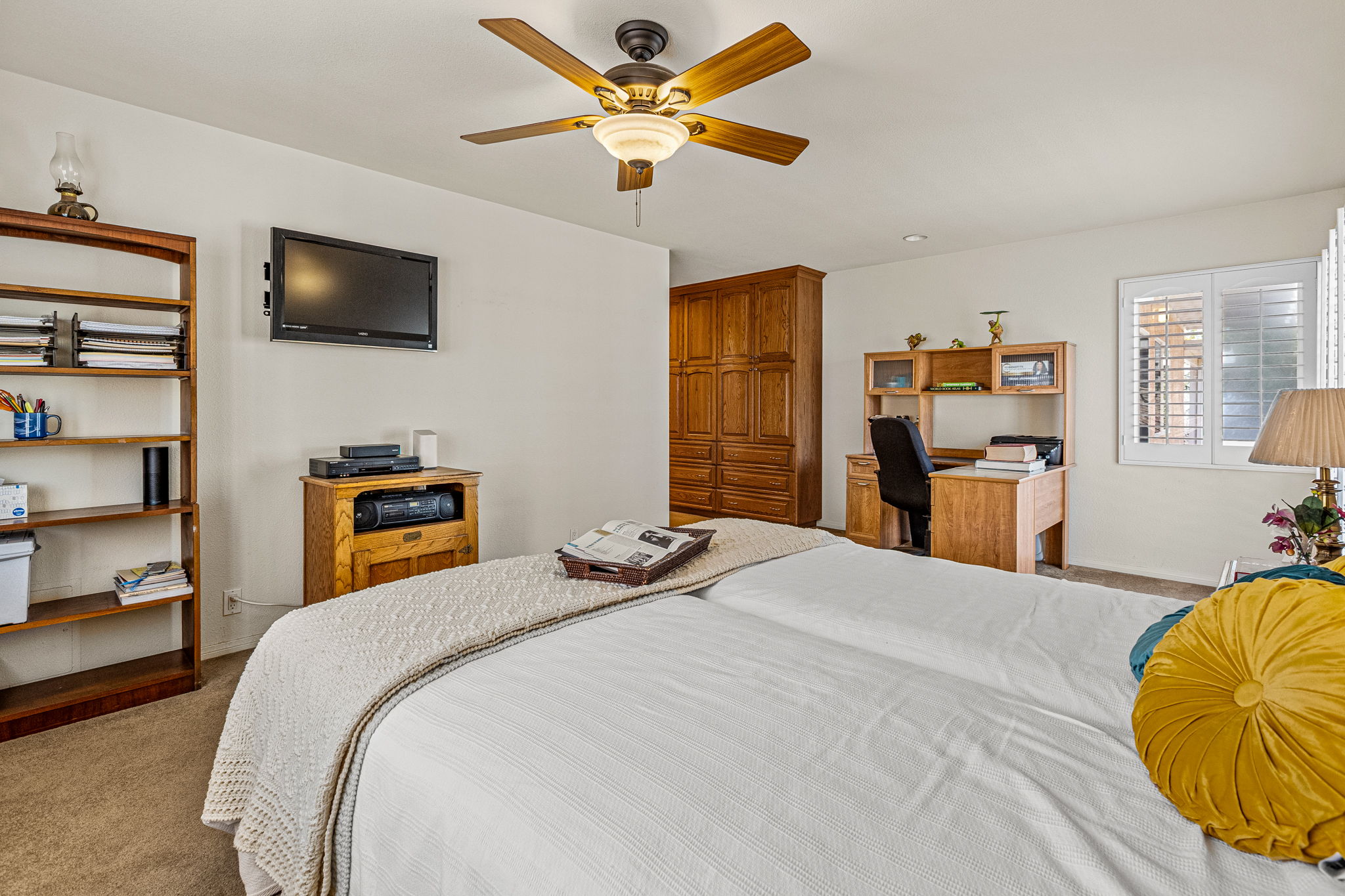 Primary suite has space for desk or sitting area