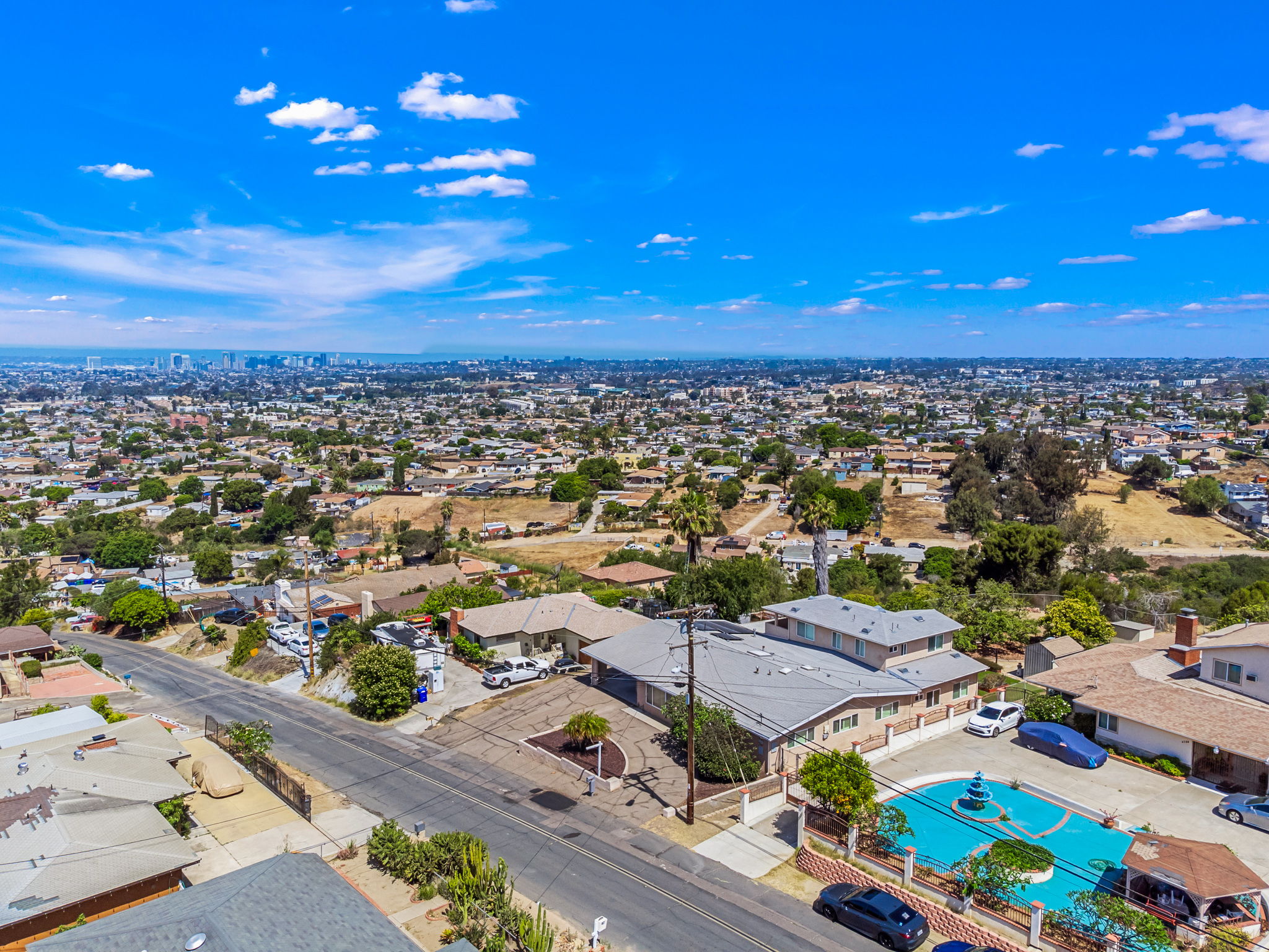 Overhead aerial view of home