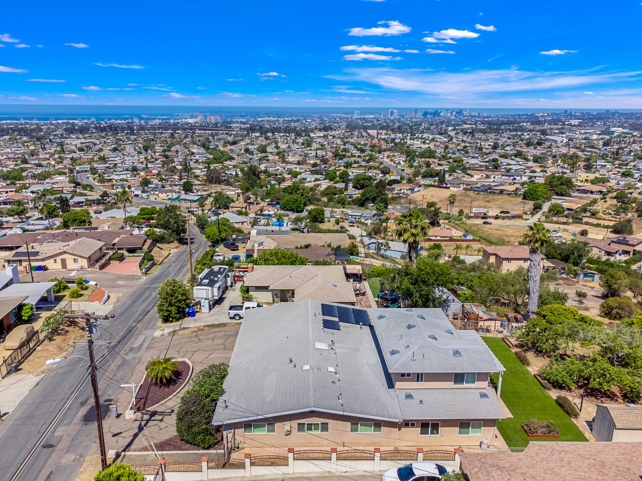 Overhead aerial view of home looking west