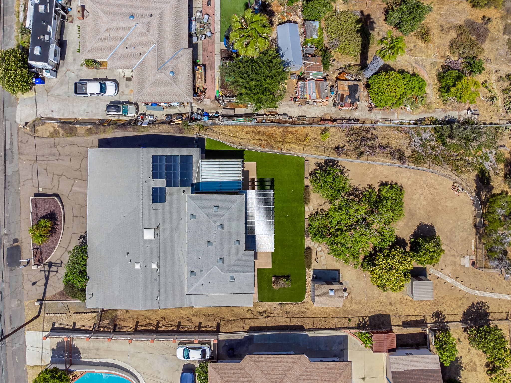 Overhead aerial view of home