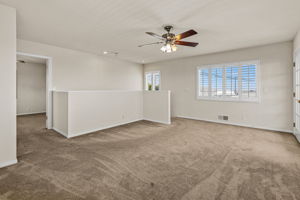 Upstairs suite includes living area, bedroom, bath