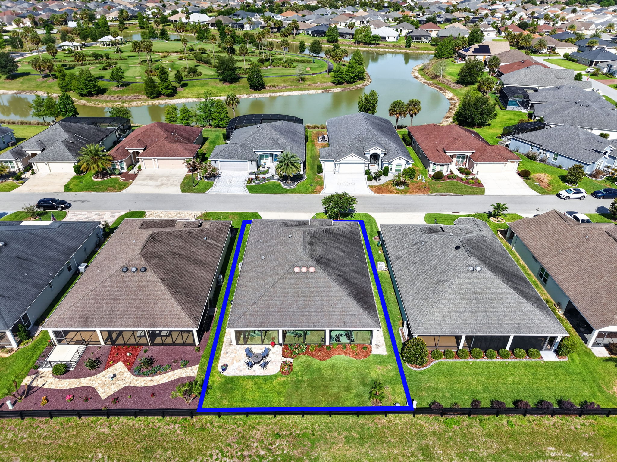 Aerial Rear Elevation with Property Lines