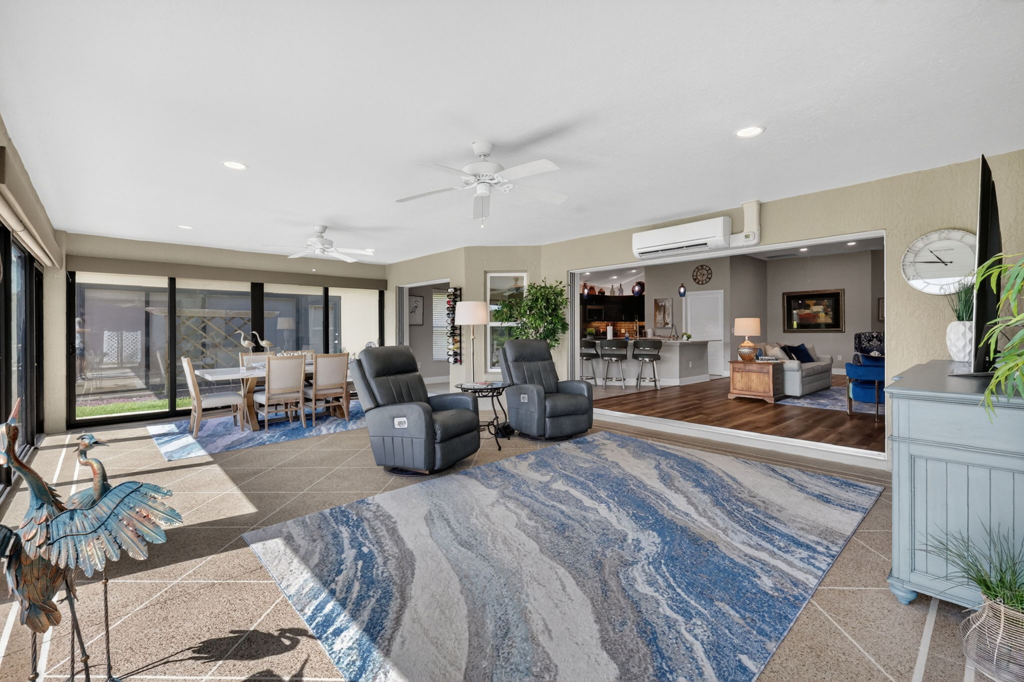 714sf Glass-Enclosed Lanai with TWO Mini-Splits and Water Views