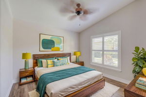 Virtually staged bedroom/den